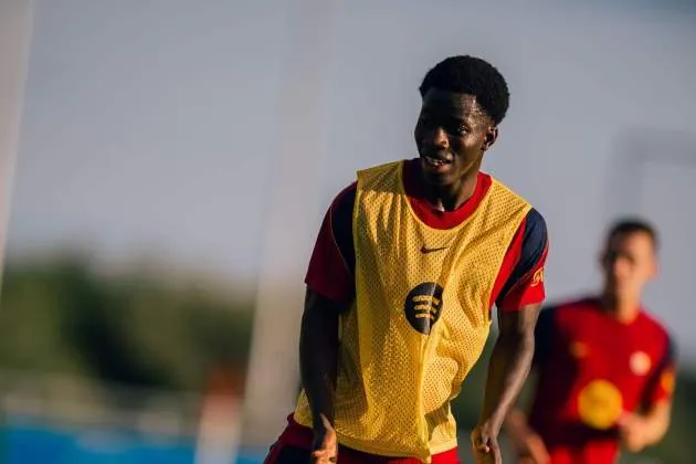 Ebrima Tunkara entrenament Barça / Foto: FC Barcelona